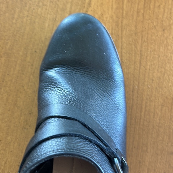 Collection by Clarks:Black short boots with side zipper, buckled strap detail - Picture 7 of 8